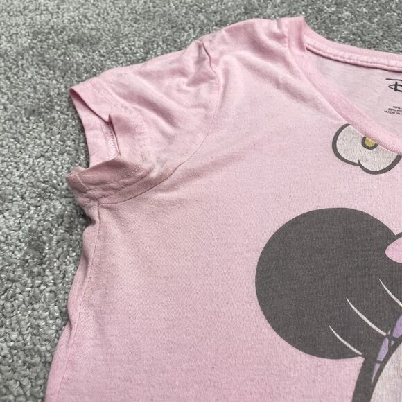 Disney Minie Mouse Graphic T-Shirt Juniors Medium Pink Round Neck Casual Tee - Picture 5 of 14